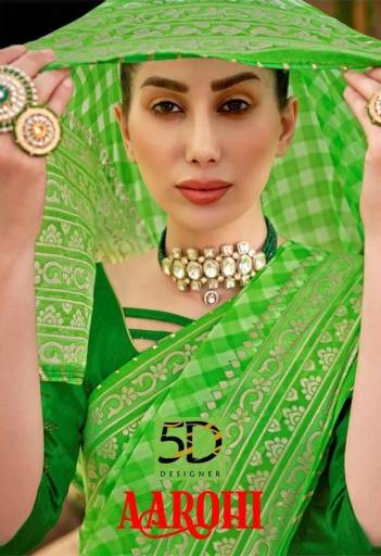 Aarohi By 5D Designer Fancy Foil Printed Casual Wear Saree Collection